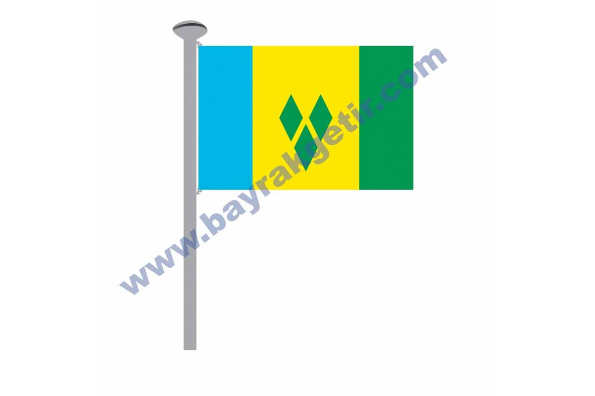 SAİNT VİNCENT VE GRENADİLER GÖNDER BAYRAK 50x75 ( EBAT SEÇİNİZ )